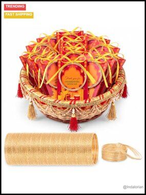 Gold Glitter Indian Bangles Bracelets for Women Wedding Return Gifts